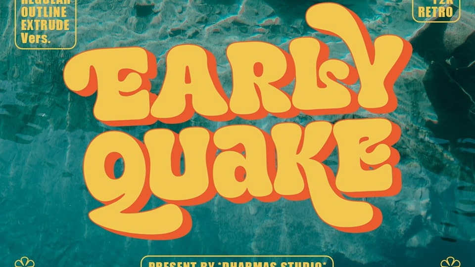 Early Quake: A Groovy 70's Display Typeface