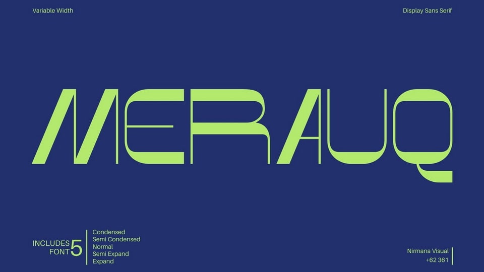 Merauq: A Modern High Contrast Display Typeface