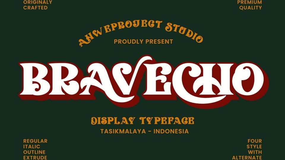 Bravecho - A Distinct Serif Display Font