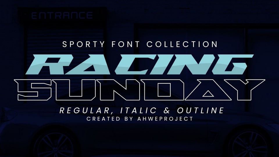 Racing Sunday: A Modern Techno Display Font