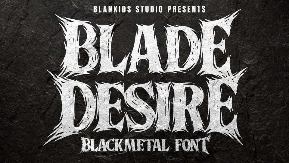 Blade Desire: Black Metal Font for Music Projects