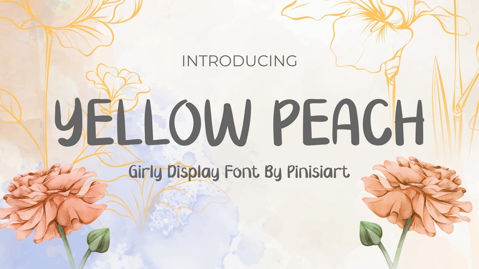 

Yellow Peach: A Girly Display Font Perfect for Creative Projects