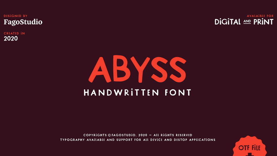 

Abyss: A Playful Handwritten Typeface for Any Project
