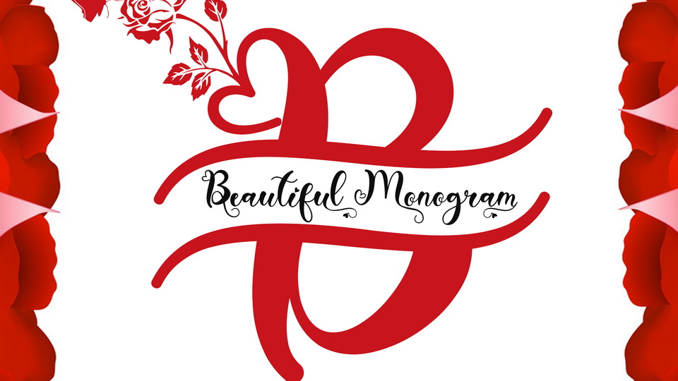 Beautiful Monogram: A One-of-a-Kind Script Font with Intricate Decorations