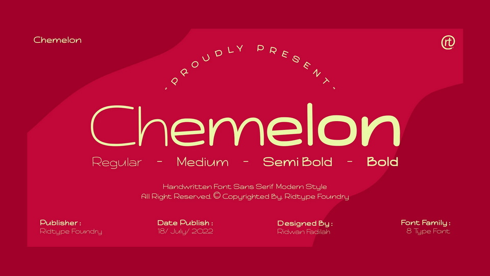 

 Chemeleon - A Handwritten Typeface with a Modern Style