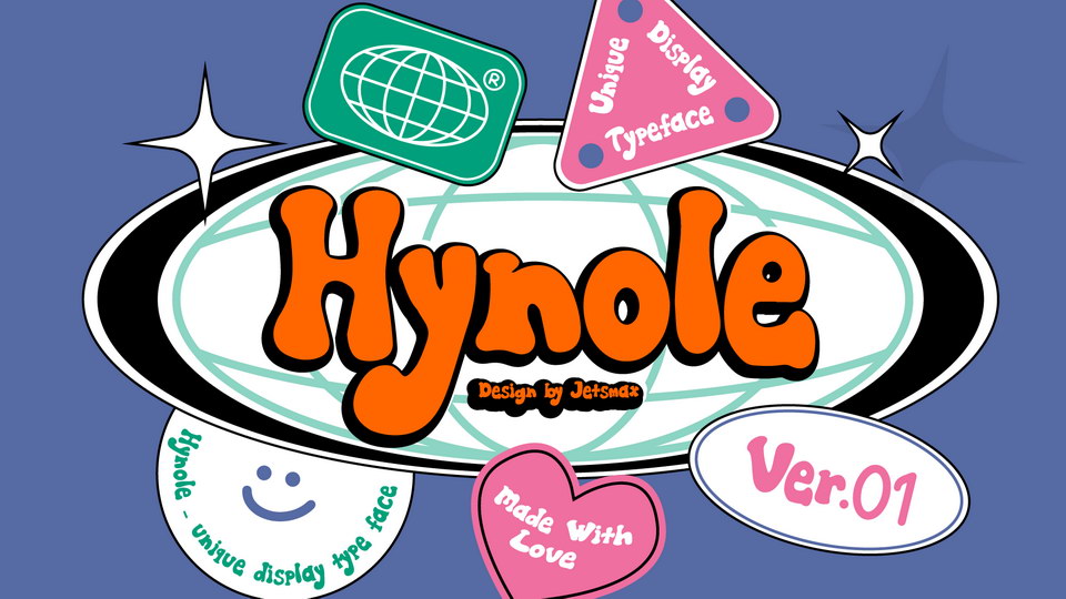 

Hynole: A Unique Display Font Inspired by the Bold and Vibrant Typography of the 80s