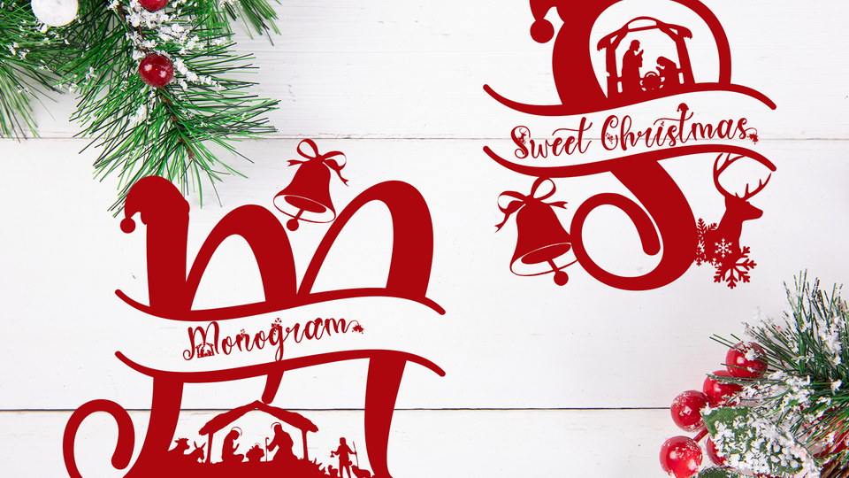  Sweet Christmas Monogram: a Handwritten Font for Festive Winter Designs