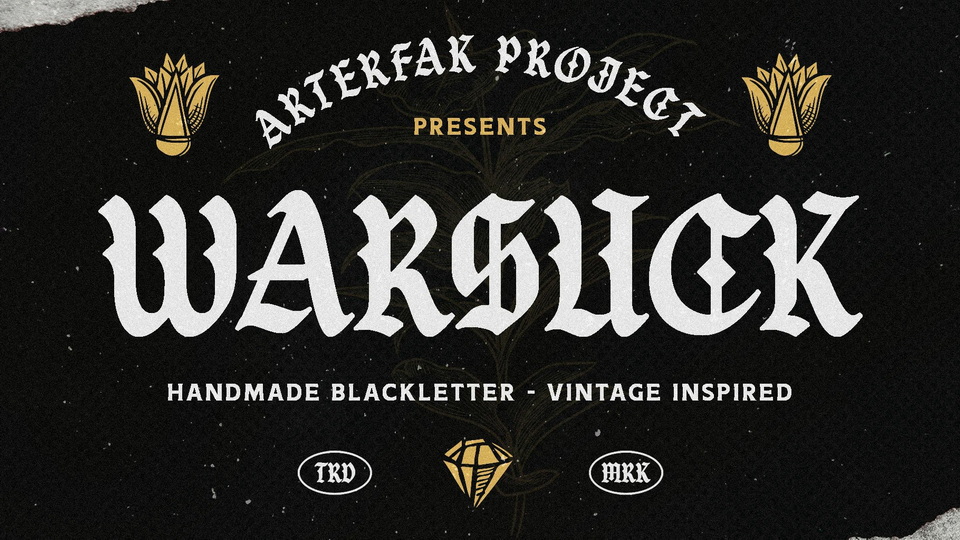 Warsuck: A Unique Hand-Drawn Font Inspired by Blackletter Fonts and Underground Culture