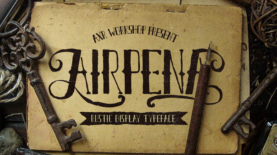 
Airpena Font: Free Retro Style Font Inspired from Rusted and Distressed Handdrawn Lettering