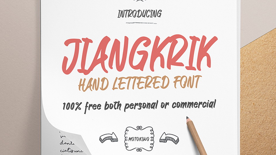 

Jiangkrik: An Attractive and Versatile Hand-Lettered Font