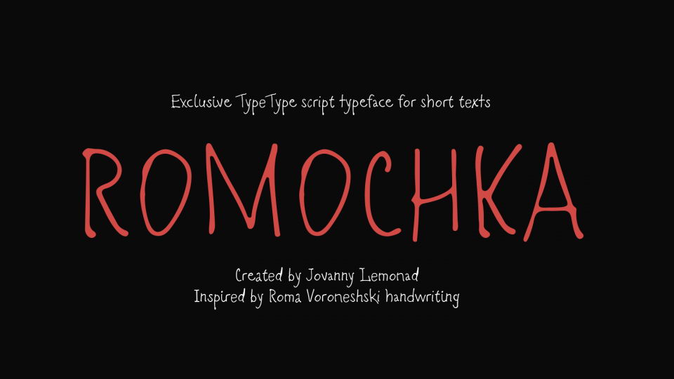  
Romochka: An Inviting and Unique Handwritten Font Perfect for Any Creative Project