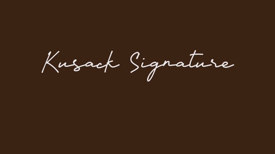 Kusack Signature: A Font Balancing Elegance and Simplicity