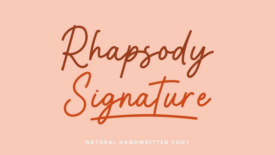 Rhapsody Signature: A Handwritten Font for Elegance and Authenticity