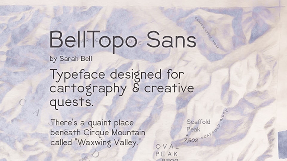

BellTopo Sans: A Vintage-Inspired Sans Serif Font for Cartography and Creative Projects