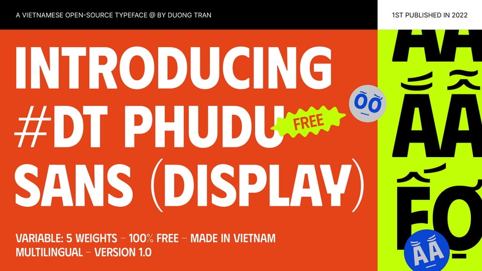 

DT Phudu: A Display Sans-Serif Typeface Combining Traditional Vietnamese Hand-Lettering and Modern Design Principles