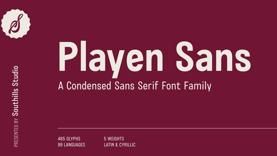 

Playen Sans - A Condensed Sans Serif Font with 5 Weights and OpenType Features