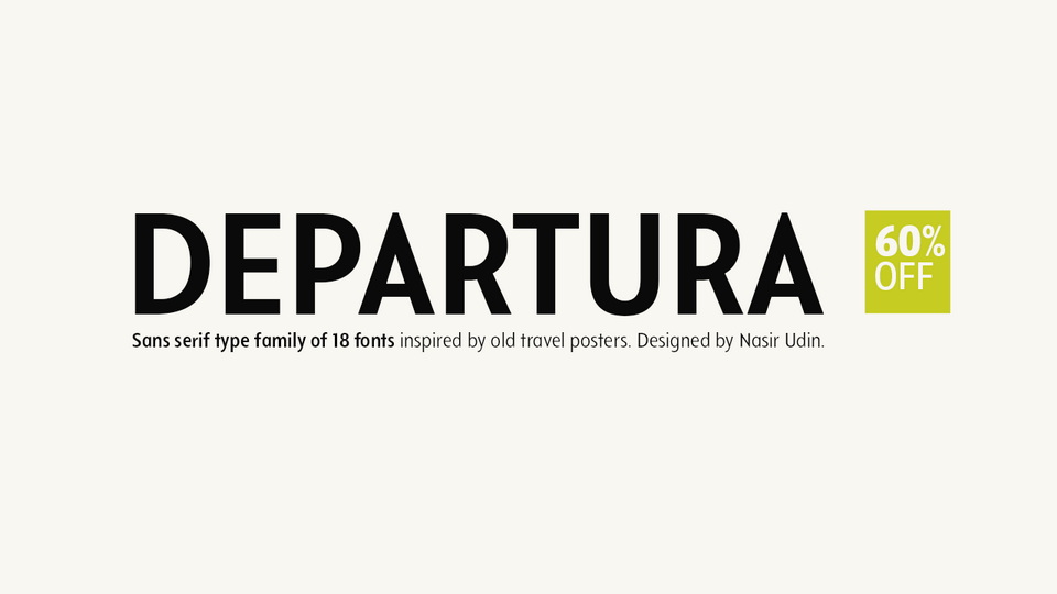 

Departura: A Beautiful Sans Serif Font Family Inspired by Art Deco Travel Posters