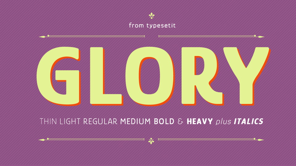 

Glory: A Modern Sans Serif Typeface Featuring Rounded Corners