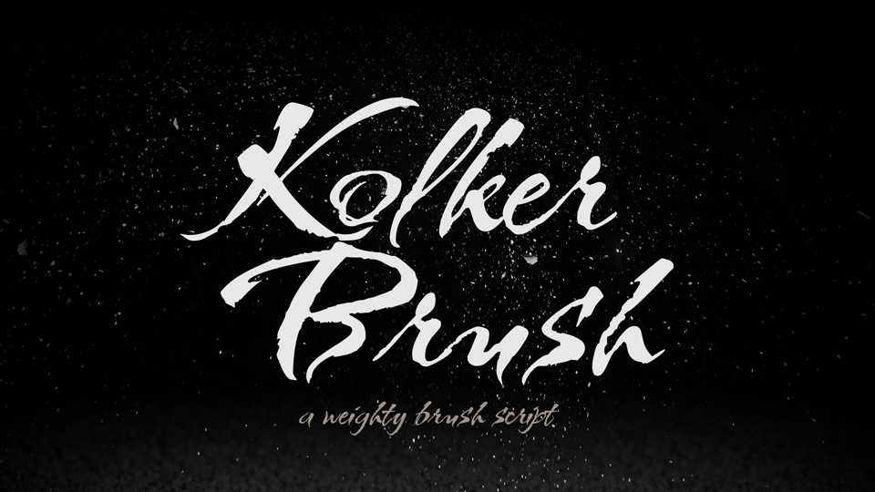 

Kolker Brush: An Elegant Hand-Lettered Brush Script with a Bold, Powerful Presence