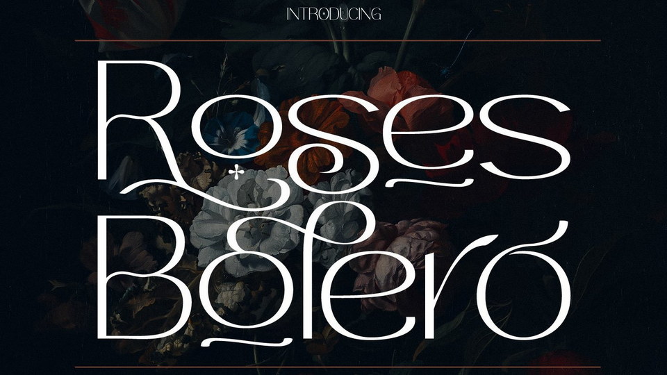 Roses Bolero: A Sophisticated Sans Serif Font with Floral Accents