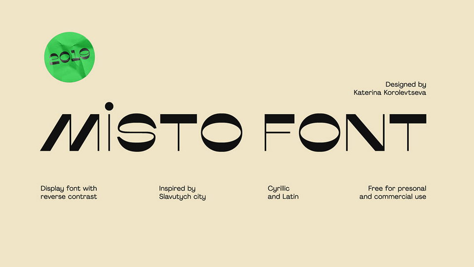 

Misto Font: A Unique Reverse-Contrast Display Font Inspired by Slavutych in Ukraine