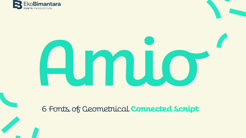 

Amio: An Exciting Geometrical Connected Script Typeface Ideal for Branding