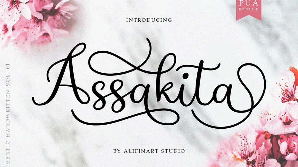Assakita Font: Combining Classic Calligraphy with a Modern Twist for Elegant Design Projects