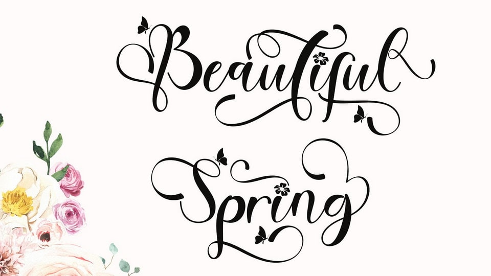 Beautiful Spring: A Nature-Inspired Typeface Perfect for Any Design Project