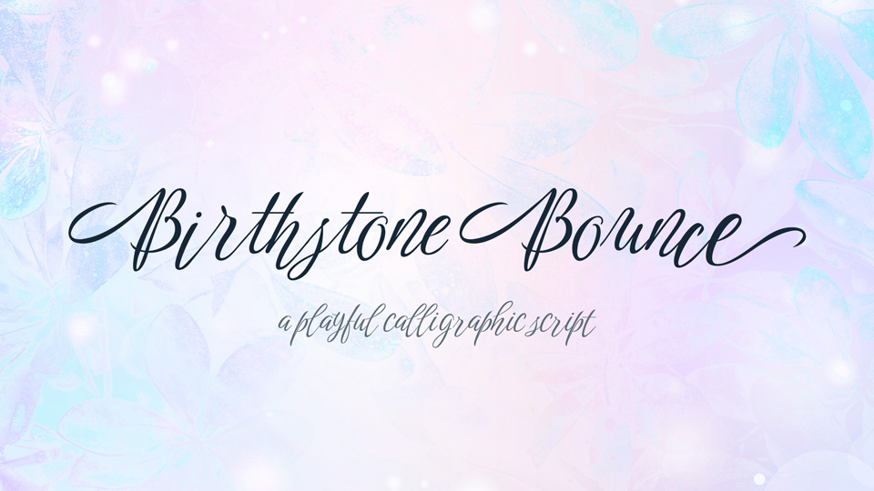 

Birthstone Bounce: Exquisite and Stylish Calligraphic Script Font