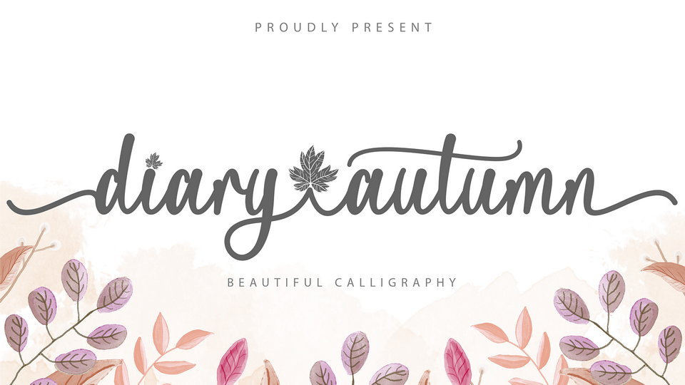 Diary Autumn: A Modern Calligraphy Font with Leaf-shaped Letters for Unique and Elegant Projects