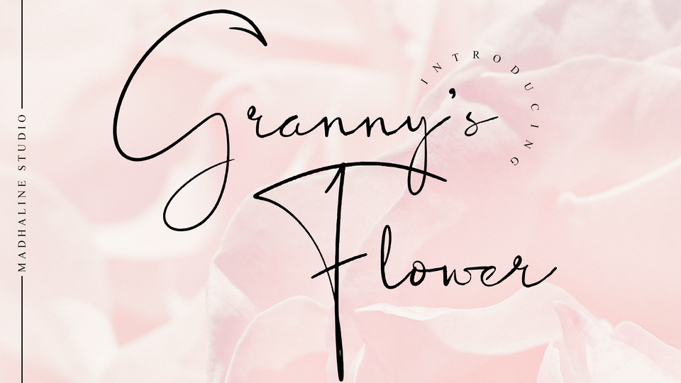 Granny's Flower: A Sophisticated Signature-Style Font for Elegant Designs