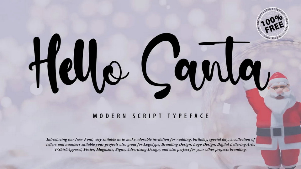 Hello Santa: A Charming and Unique Hand-Painted Inky Brush Font for Various Occasions