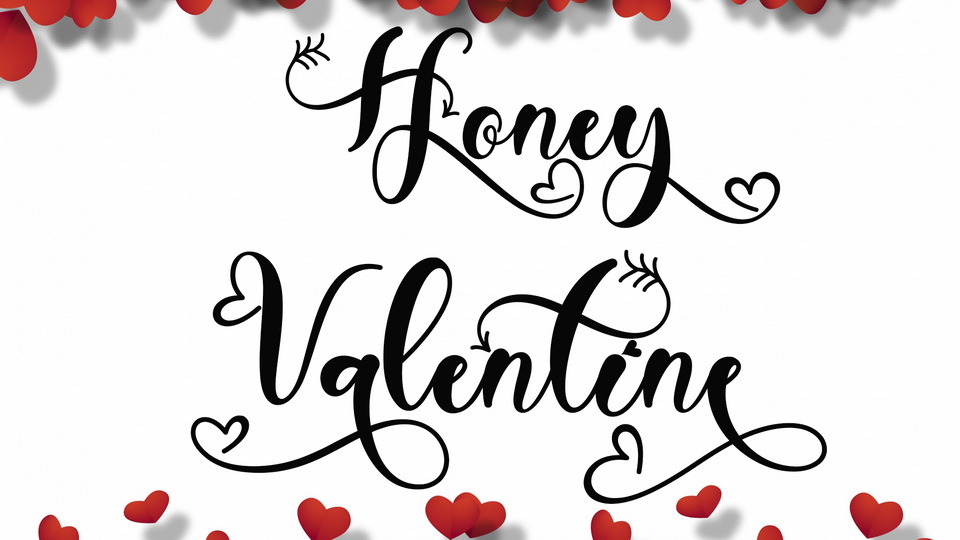 Honey Valentine: A Bold and Elegant Calligraphy Font for Valentine's Day, Weddings, and More