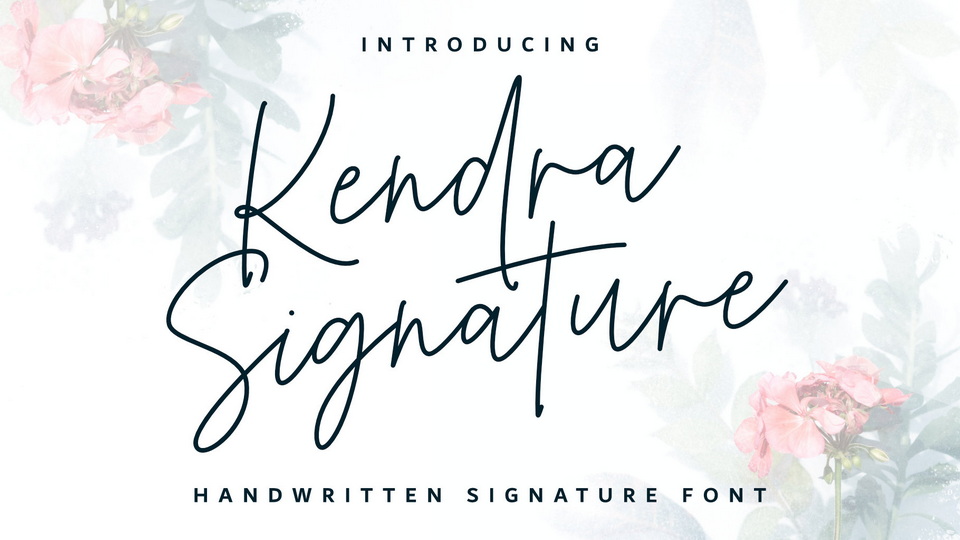 Kendra Signature font: a versatile handwritten script font for modern design projects