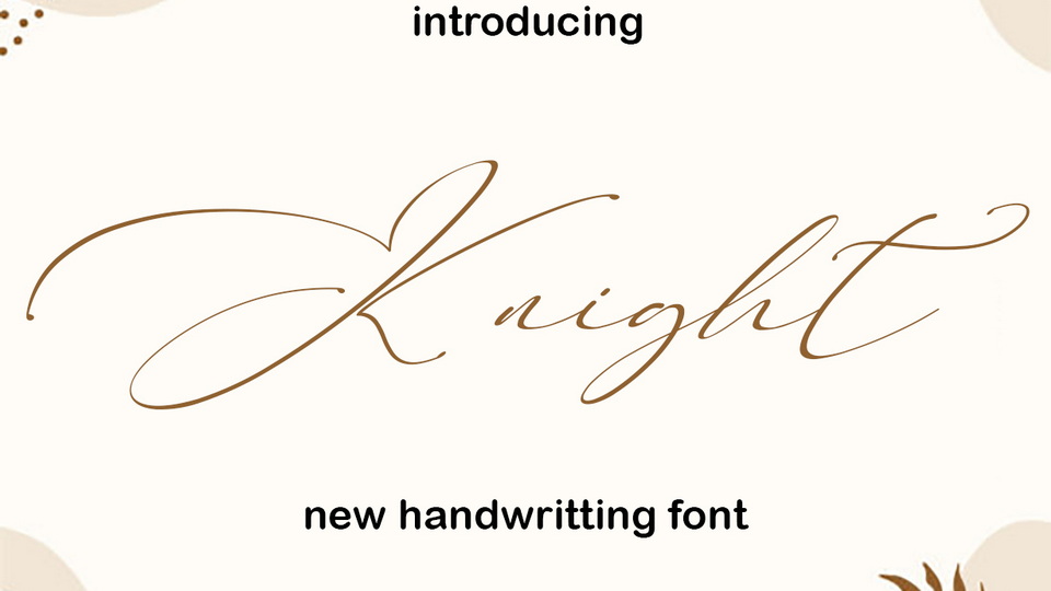 Knight Font: Elevate Your Projects with its Sleek and Graceful Script Style