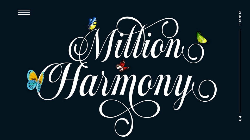 Million Harmony: A beautiful and intricate script font for elegant designs