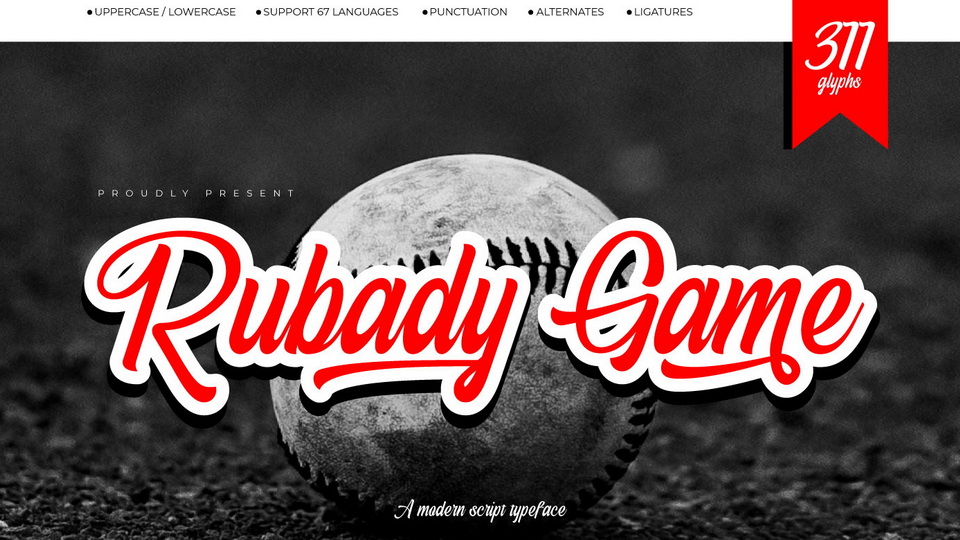 Rubady Game: A Bold and Stylish Typeface with Extensive Alternates Ideal for Various Design Projects
