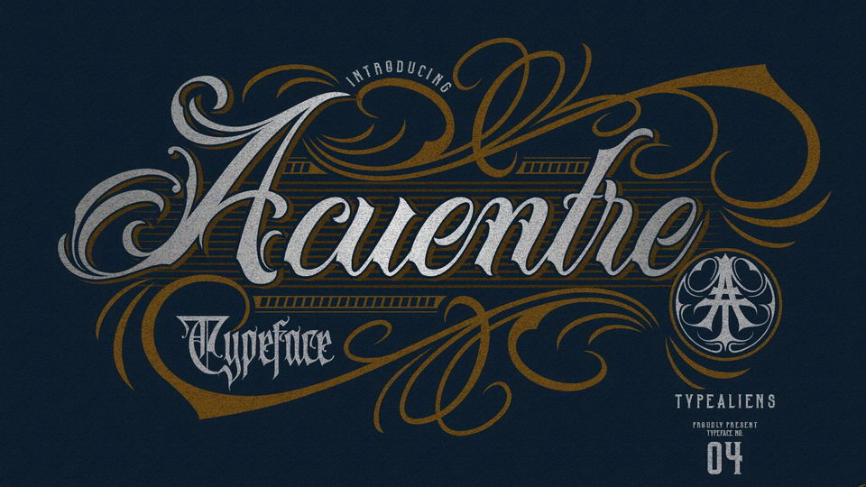 

Acuentre: A Unique Typeface Script Combining Gothic and Script Elements for an Eye-Catching Design