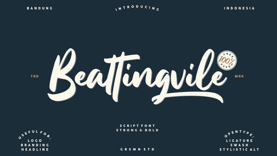 

Beattingvile: A Stunningly Bold and Strong Hand Lettered Font with a Vintage Feel