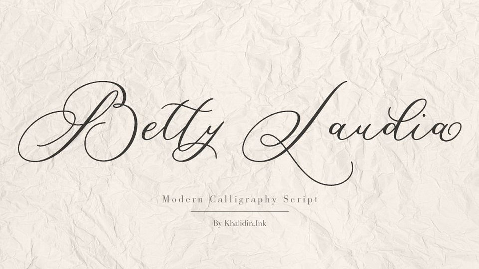  

Betty Laudia: A Modern Calligraphy Script Font for Elegant Designs