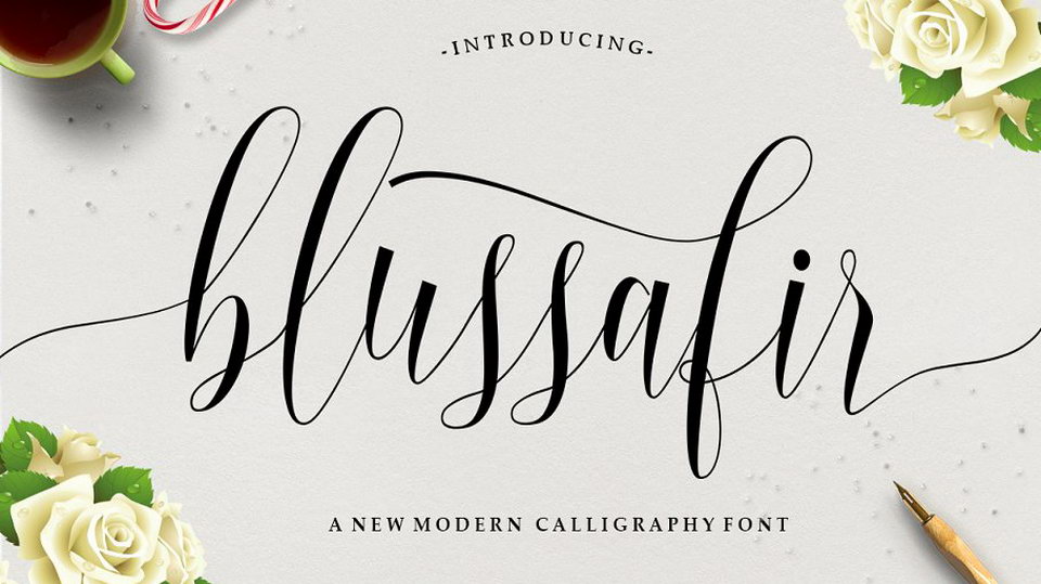 

Blussafir Script: An Exquisite Modern Calligraphy Font