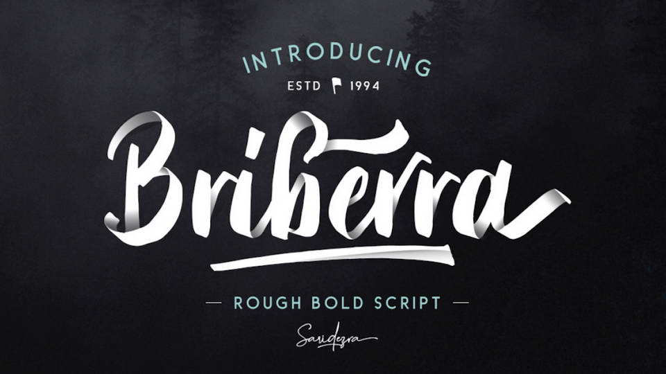 
Briberra - Free Hand Lettered Script Font