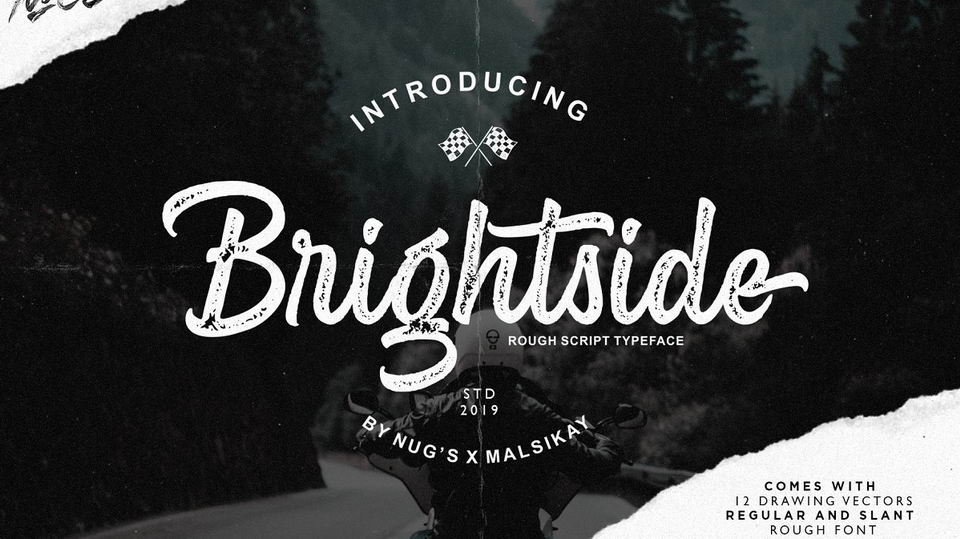

The Brightside Font: A Truly Remarkable Script Font with Unique Vintage Style and a Rough Texture