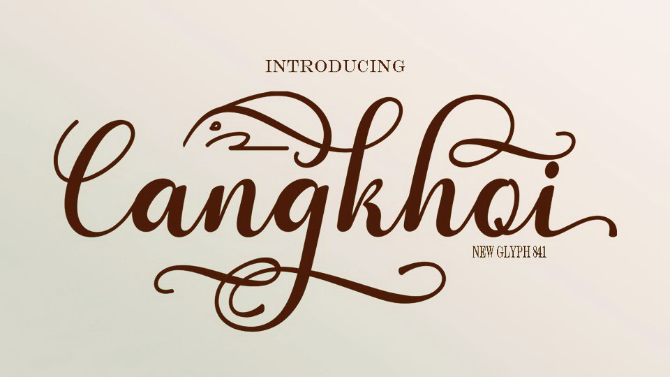 

Cangkhoi: An Elegant, Modern Calligraphy Script Font with a Whimsical Swirly Look