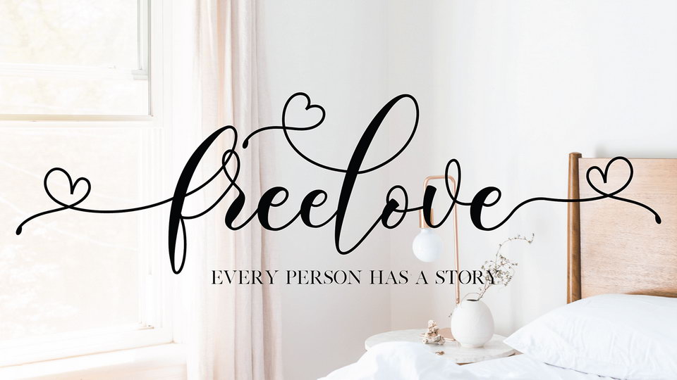 

Freelove: An Exquisite Font Script Perfect for Adding a Special Touch to Any Romantic Design