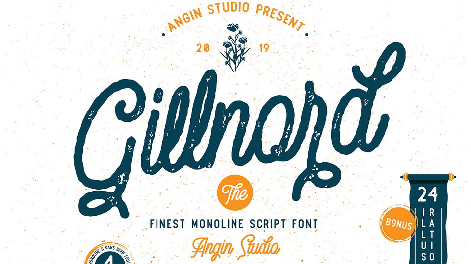  

Gillnord: An Exquisite Vintage Monoline Script Font