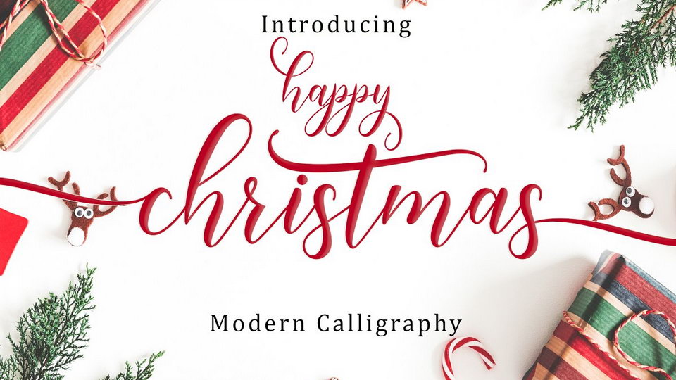 

Happy Christmas: A Spectacular Modern Calligraphy Script with an Energetic Baseline