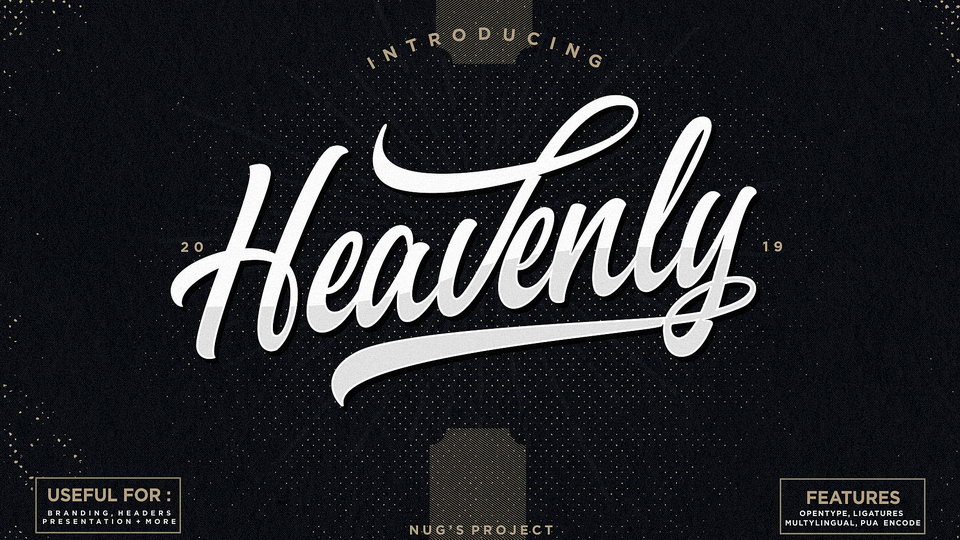 

Heavenly Font: A Stunning Example of Modern Hand-Lettered Script Font with a Classic Vintage Feel