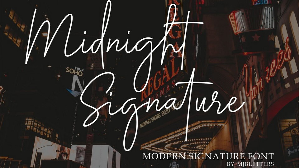 

Midnight Signature: A Unique and Timeless Font for Branding and Invitations