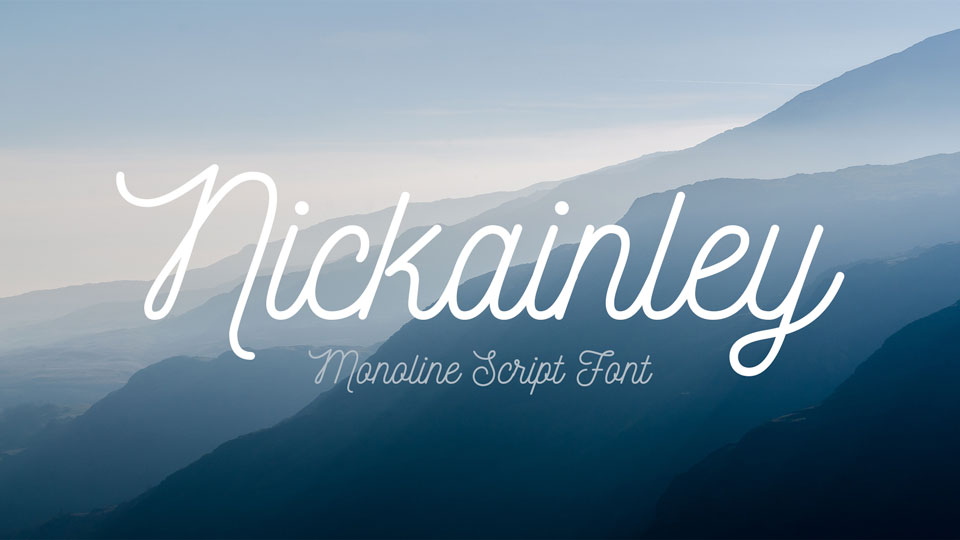 

Nickainley: A Beautiful Monoline Script Font with a Classic and Vintage Aesthetic